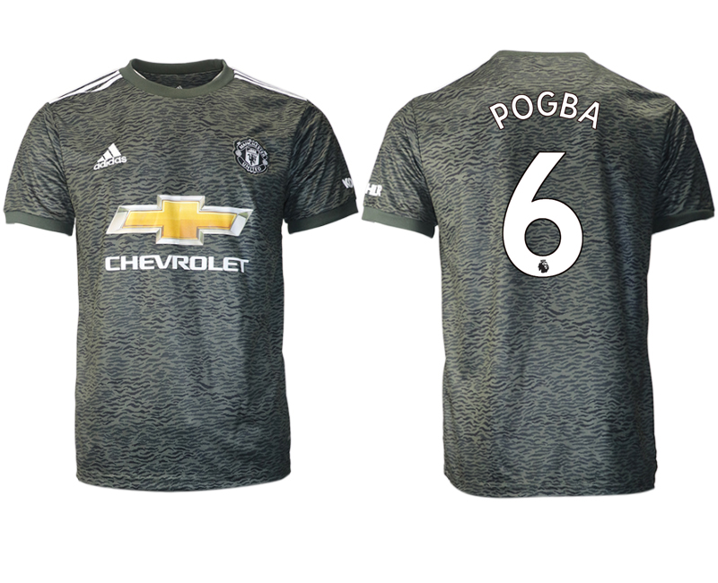 Men 2020-2021 club Manchester United away aaa version #6 black Soccer Jerseys